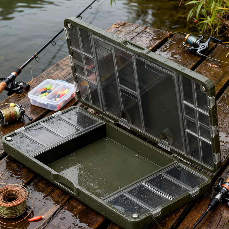 Freshwater Fishing Kit - Large Capacity Hard PVC Tackle Box,