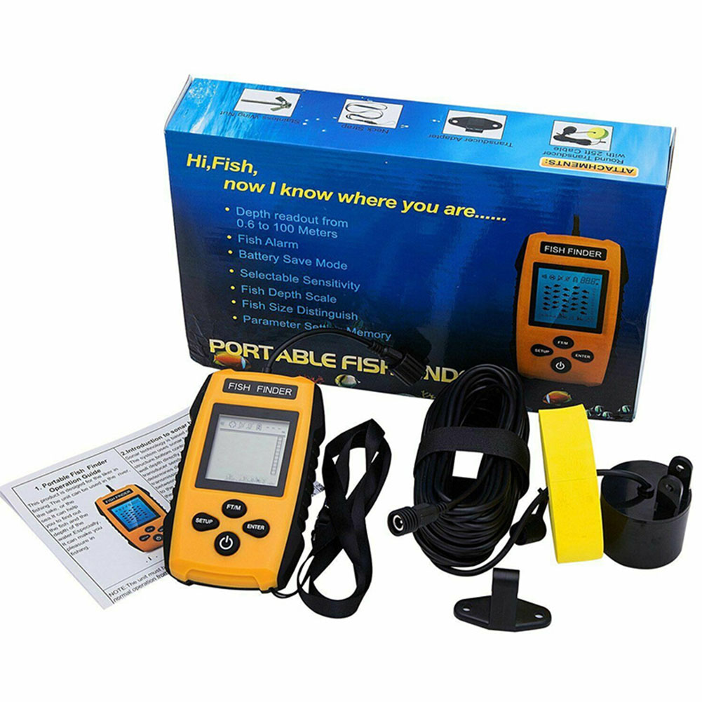 Freshwater Fishing Kit - 100M Fish Finder 45 Degree Sonar