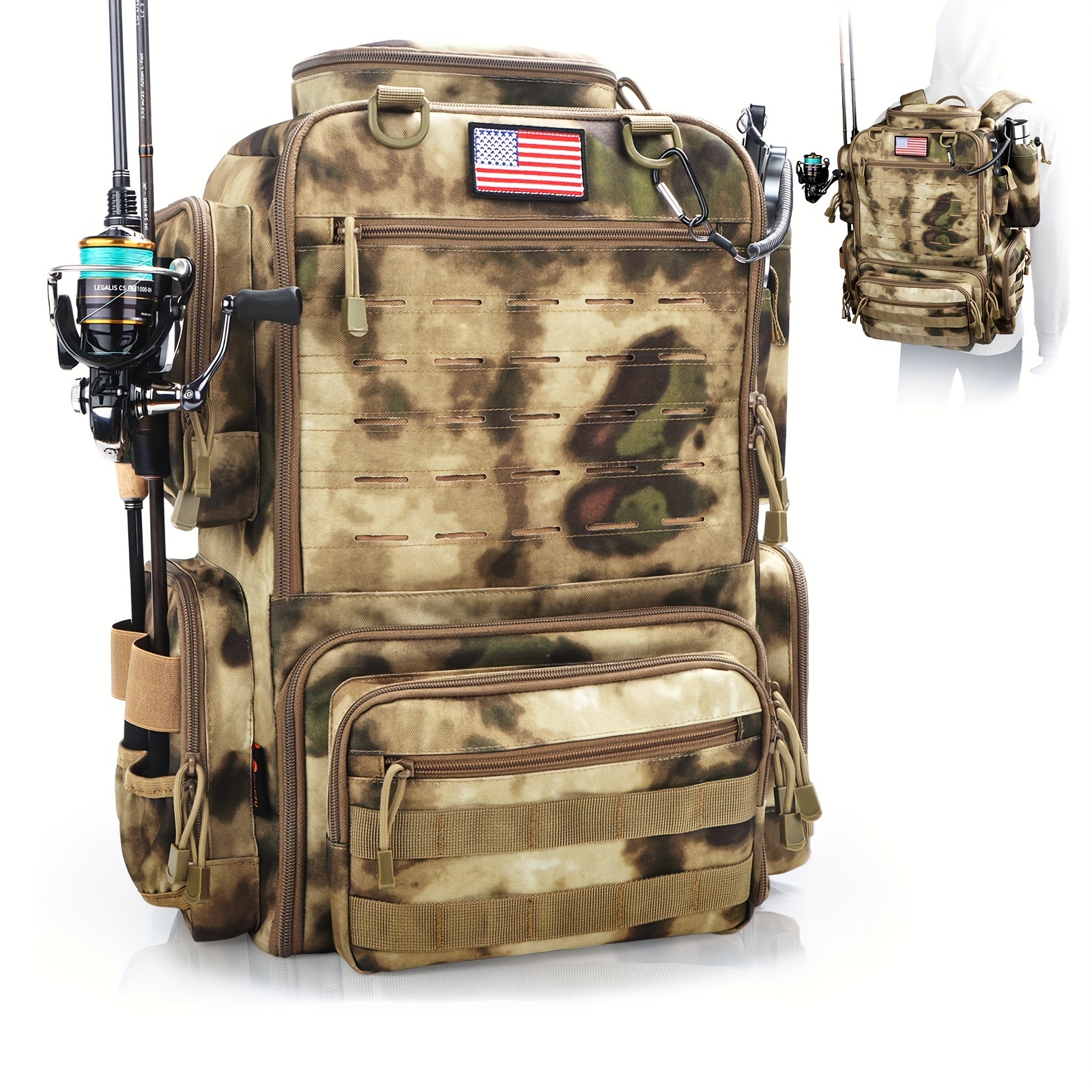 Fishing Equipment Rod - A Spacious 11.89gal Fishing Backpack Featuring