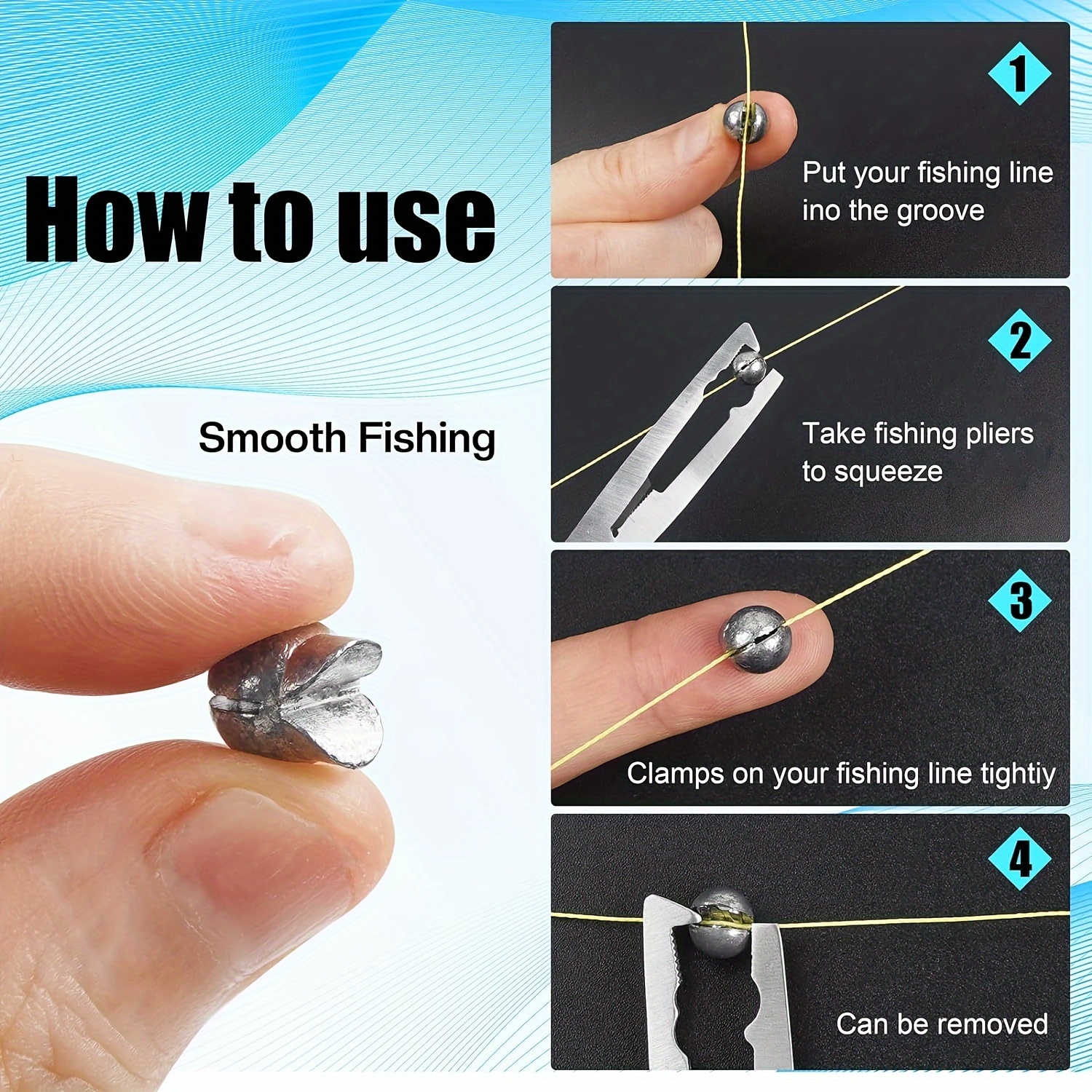 100pcs/box Fishing Weights Kit - Freshwater Fishing Kit incelemesi ve fiyatı