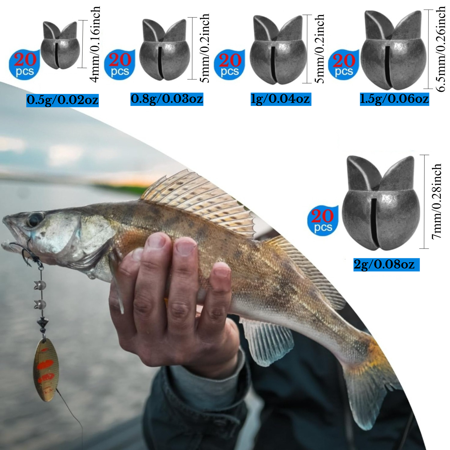 100pcs/box Fishing Weights Kit - Freshwater Fishing Kit incelemesi ve fiyatı