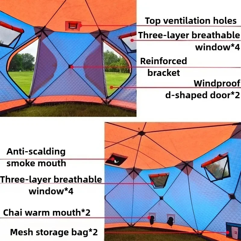 Hexagonal Cotton-padded Tent K - Fishing Equipment For 6 Year Old incelemesi ve fiyatı