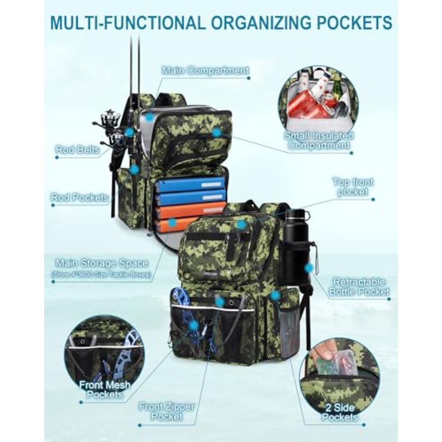 Fishing Backpack with Rod Hold - Fishing Equipment Rod incelemesi ve fiyatı